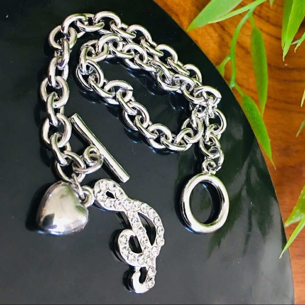 Charm Bracelet Music Note Heart Toggle VALENTINE 4296